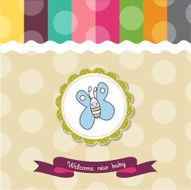 cute baby shower card with butterfly N8