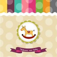 baby shower card with rocking horse