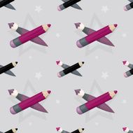 Seamless pattern with brushes and pencils N2