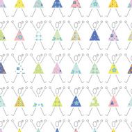 cheering girls in colorful dresses pattern