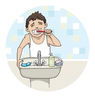 Boy Brushing His Teeth N15