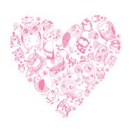 Heart Owls pattern