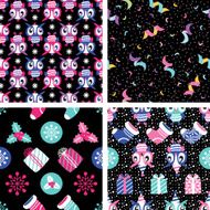 Christmas vector elements set for festive design Seamless background N2