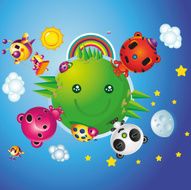 Cute Happy World Animals Characters