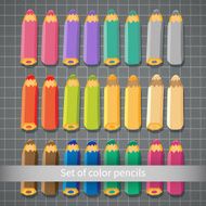 Set of color pencils Vector illustration