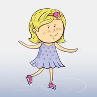 Vector cartoon ice skater
