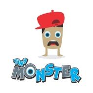 cute monster with red hat