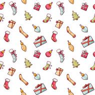 Seamless pattern with Christmas symbols