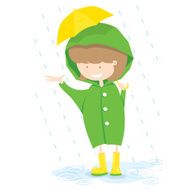 Little Girl In Rainy Day