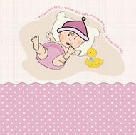 Baby girl shower card N85