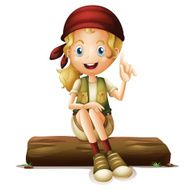 young girl sitting