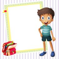 boy school bag and white board N2