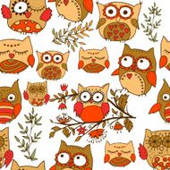 Seamless cute owl pattern