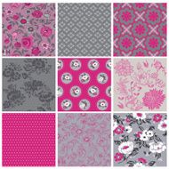Seamless Vintage Flower Background Set N3