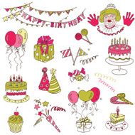 Scrapbook Design Elements - Birthday Party Set N2