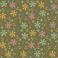 Seamless floral hand drawn curly texture