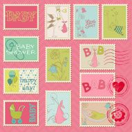 Baby Girl Postage Stamps N2