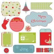 Set of Christmas Tags and Elements