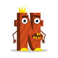 Letter N monster Vector illustration