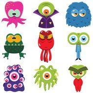 Cartoon monsters set