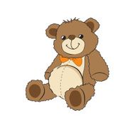 Cute teddy bear on white background