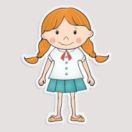 Hand-drawn cartoon girl
