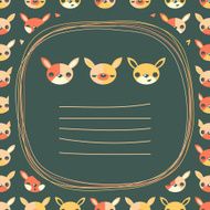 Hares doodle frame and childrens seamless background N2