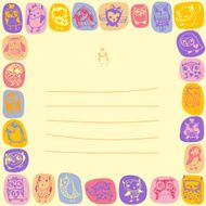 Owls cute card and sample text