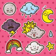 first kawaii set of weather icons