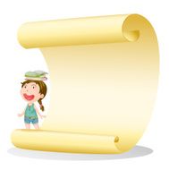 Smiling girl and paper sheet