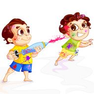 Kids playing Holi Festival N4