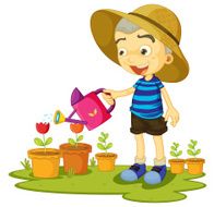 girl watering plants N4