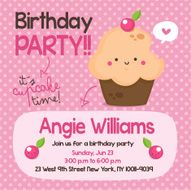 Birthday Party Card - Cupcake