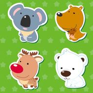 Cute animal stickers N8