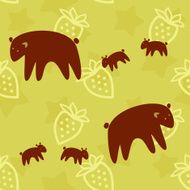 brown Bear family seamless pattern