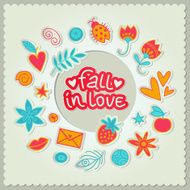 Valentine&#039;s day gift card Vector illustration