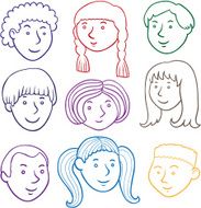Nine children smiling faces N2
