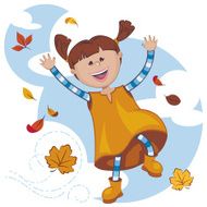 girl autumn leaves
