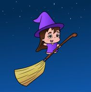 Little Witch - vector illustration