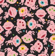 Baby monsters seamless background