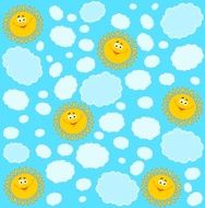 Vector sun on a background