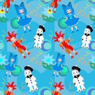 Seamless pattern clowns vector