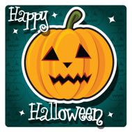 Happy Halloween card with cute monsters pumpkin N7