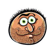 Funny cartoon face with stubble vector illustration N2