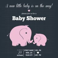 Baby girl invitation for baby shower N6