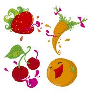 Set of illustrations fruits and vegetables