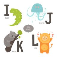 Cute vector zoo alphabet N5