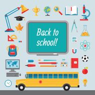 Back to school - icons set in flat style