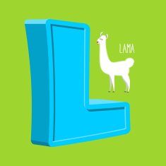Letter "L" Animal Lama Animals Alphabet vector