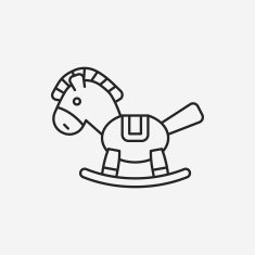 baby toy horse line icon N8